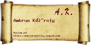 Ambrus Károly névjegykártya