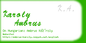 karoly ambrus business card